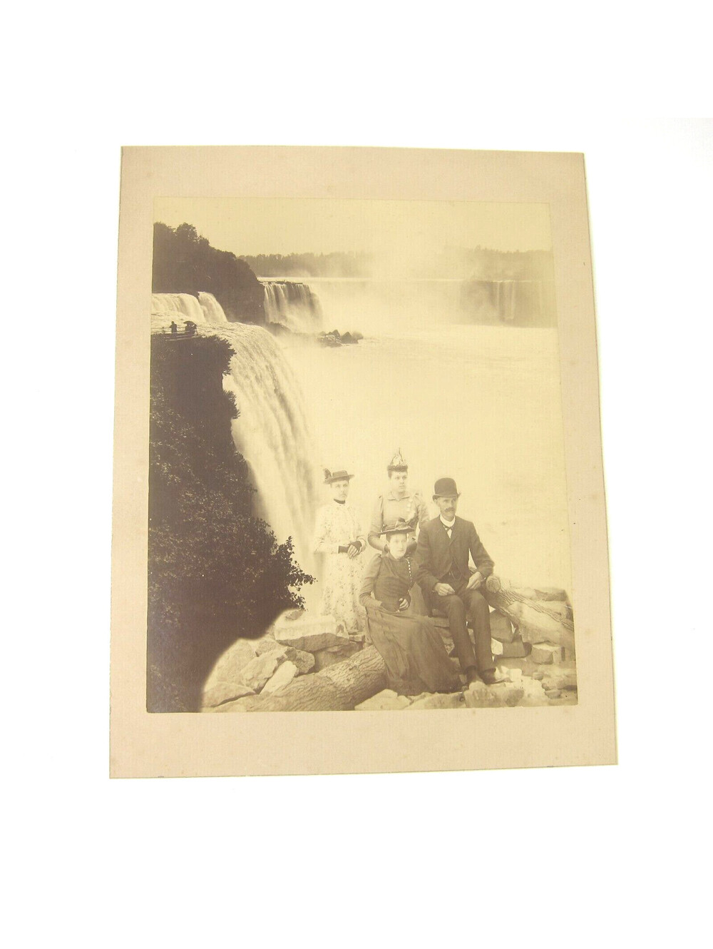 Victorian Photo Honeymoon & Church Prospect Point Niagara Falls Antique 1890s